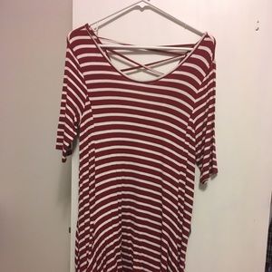 Red striped dress shirt